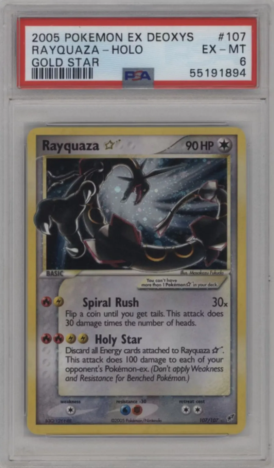 Rayquaza-Holo — PSA 6 graded slab
