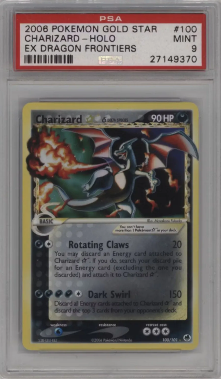 Charizard-Holo graded slab