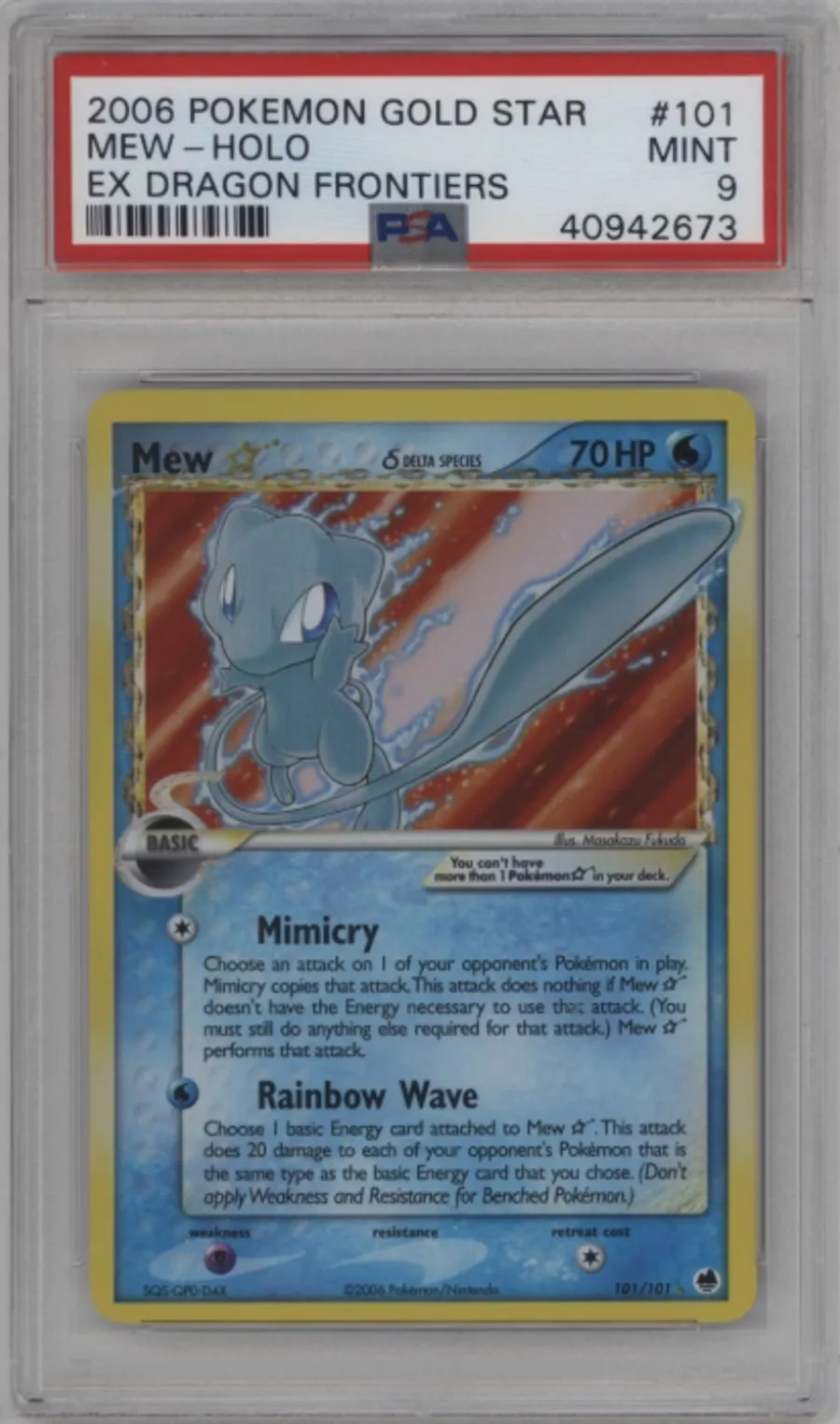 Mew-Holo — PSA 9 graded slab