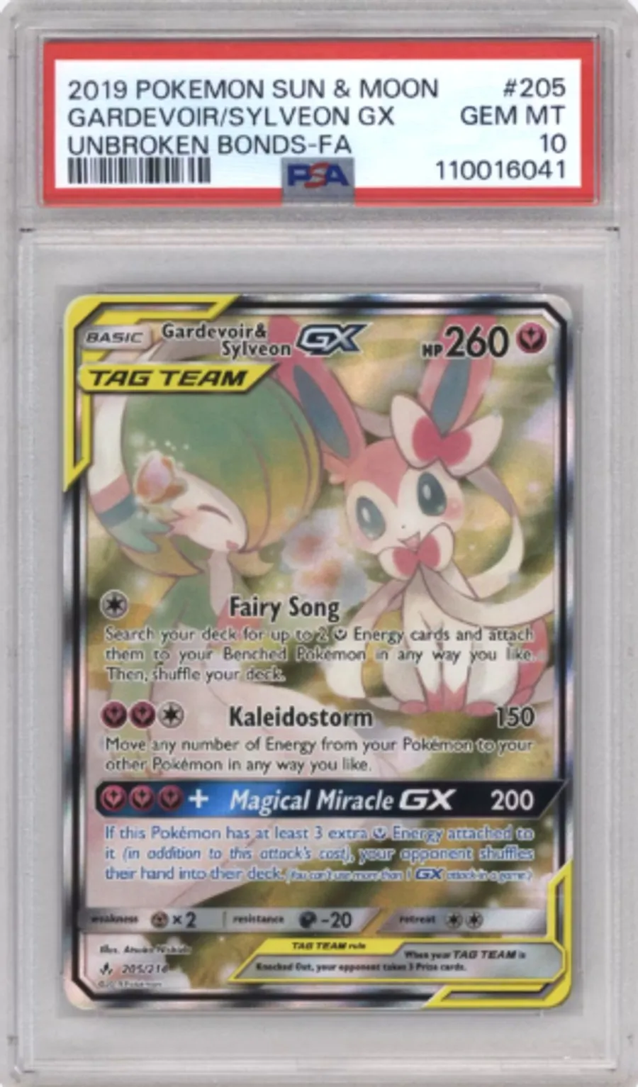 Gardevoir/Sylveon GX graded slab