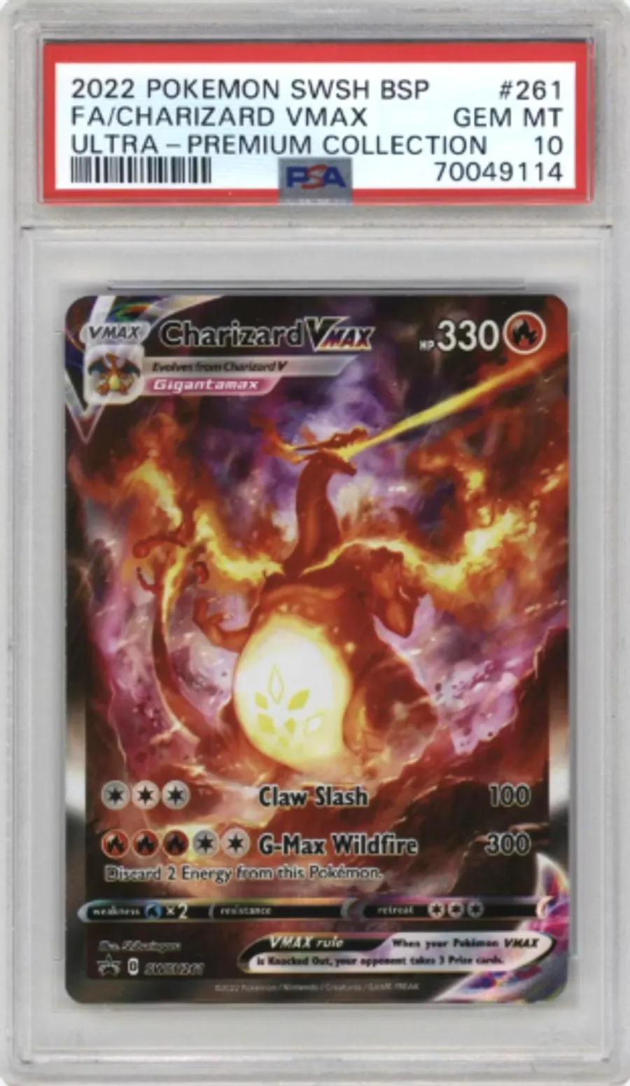 FA/Charizard VMAX graded slab