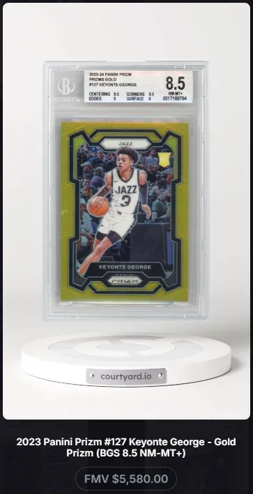 2023 Panini Prizm #127 Keyonte George Prizms Gold, graded BGS 8.5