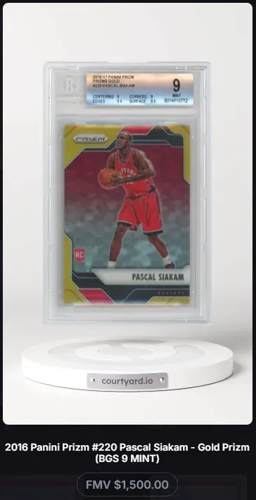 2016 Panini Prizm #220 Pascal Siakam, graded BGS 9
