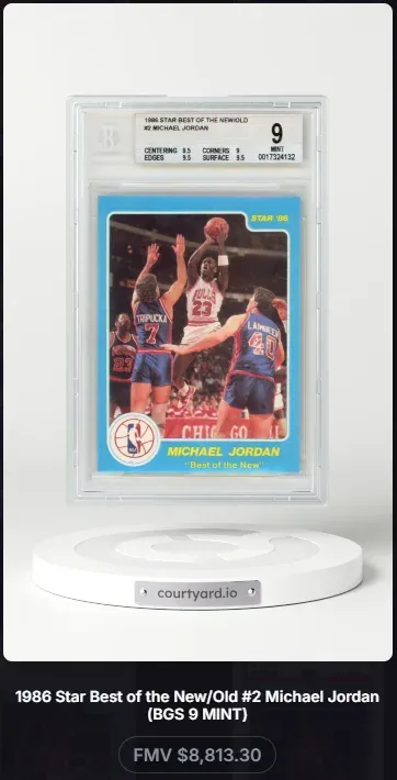 1986 Star Best of the New/Old #2 Michael Jordan, graded BGS 9