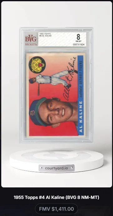 1955 Topps #4 Al Kaline, graded BVG 8