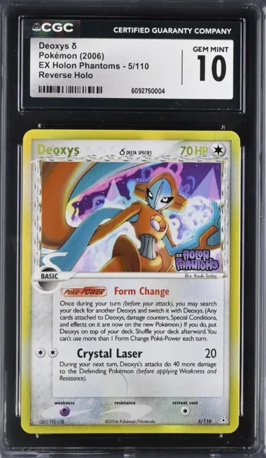 2006 EX Holon Phantoms #5/110 Deoxys Reverse Holo, graded CGC 10