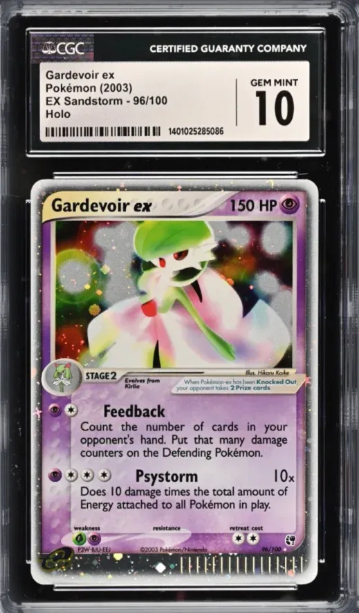 2003 EX Sandstorm #96/100 Gardevoir ex Holo, graded CGC 10