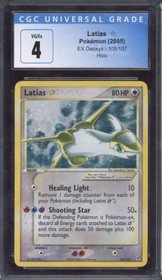 2005 EX Deoxys #105/107 Latias Holo, graded CGC 4