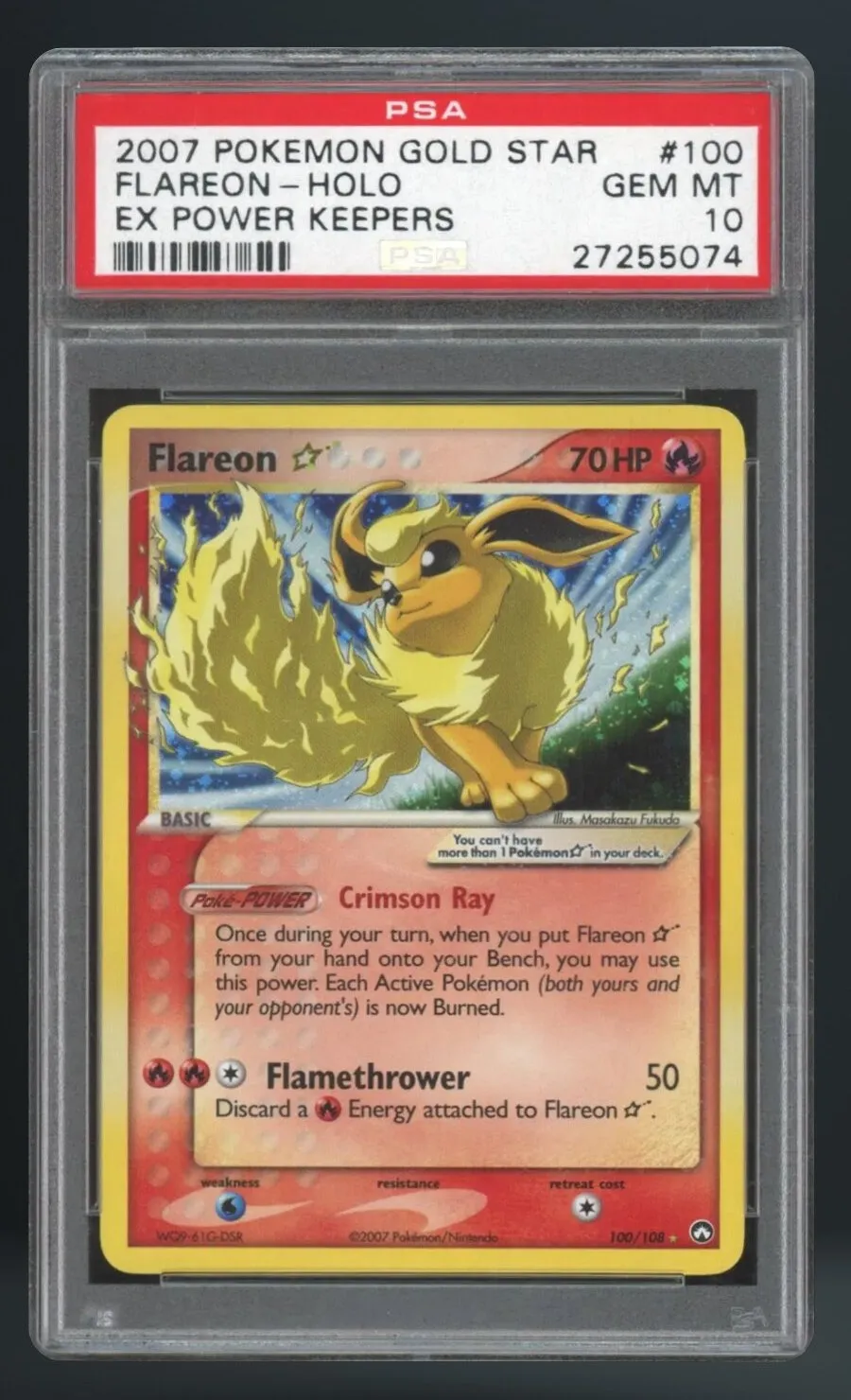 Flareon-Holo — PSA 10 graded slab