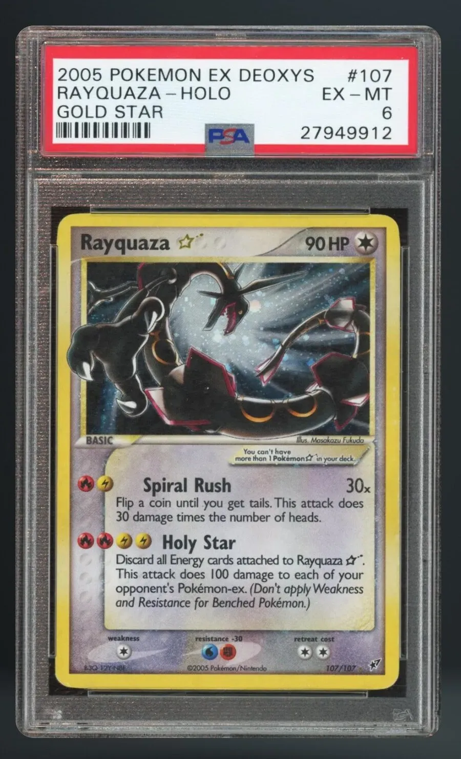 Rayquaza-Holo — PSA 6 graded slab