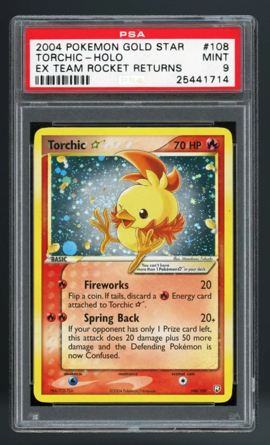 Torchic-Holo — PSA 9 graded slab