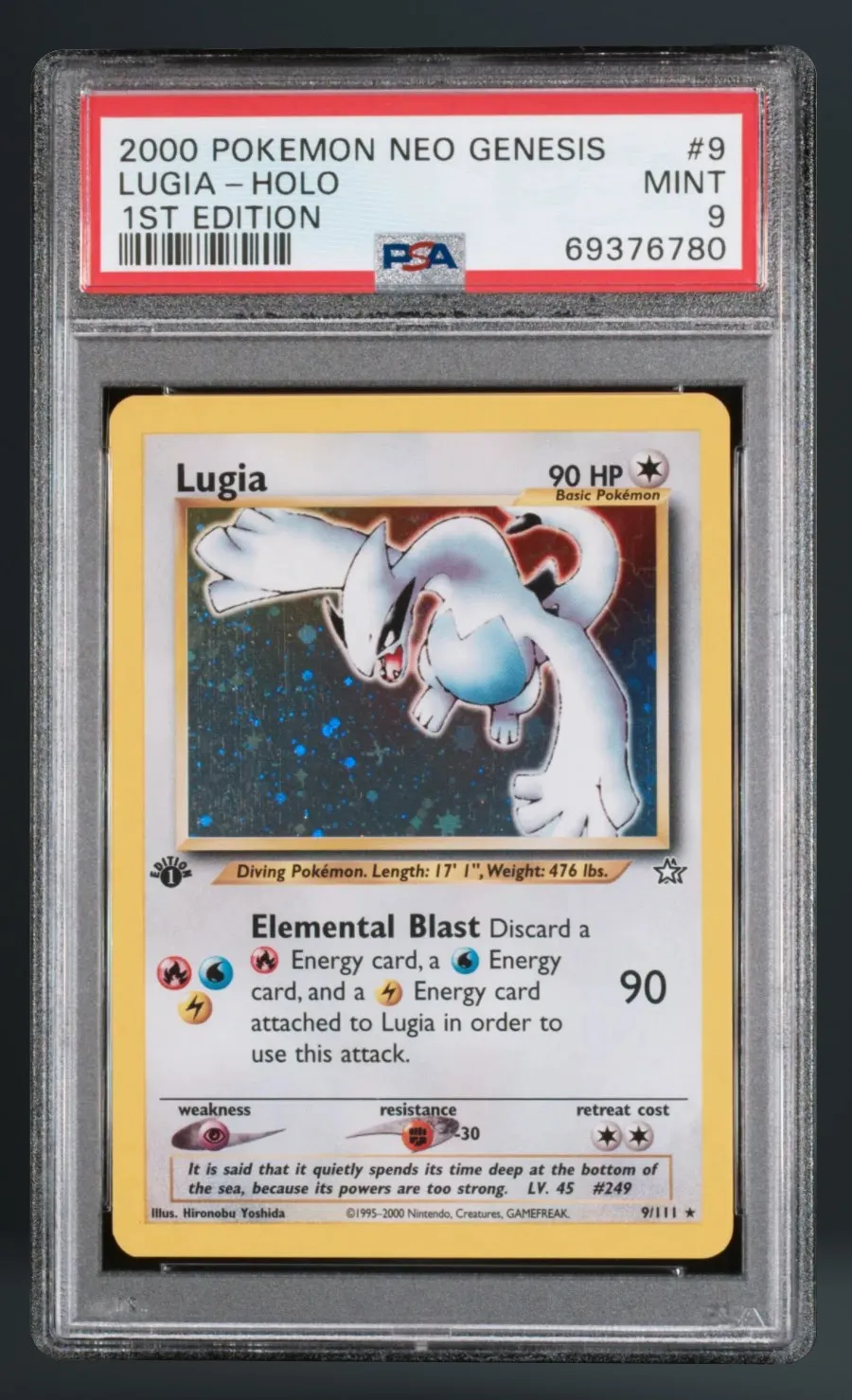Lugia-Holo — PSA 9 graded slab
