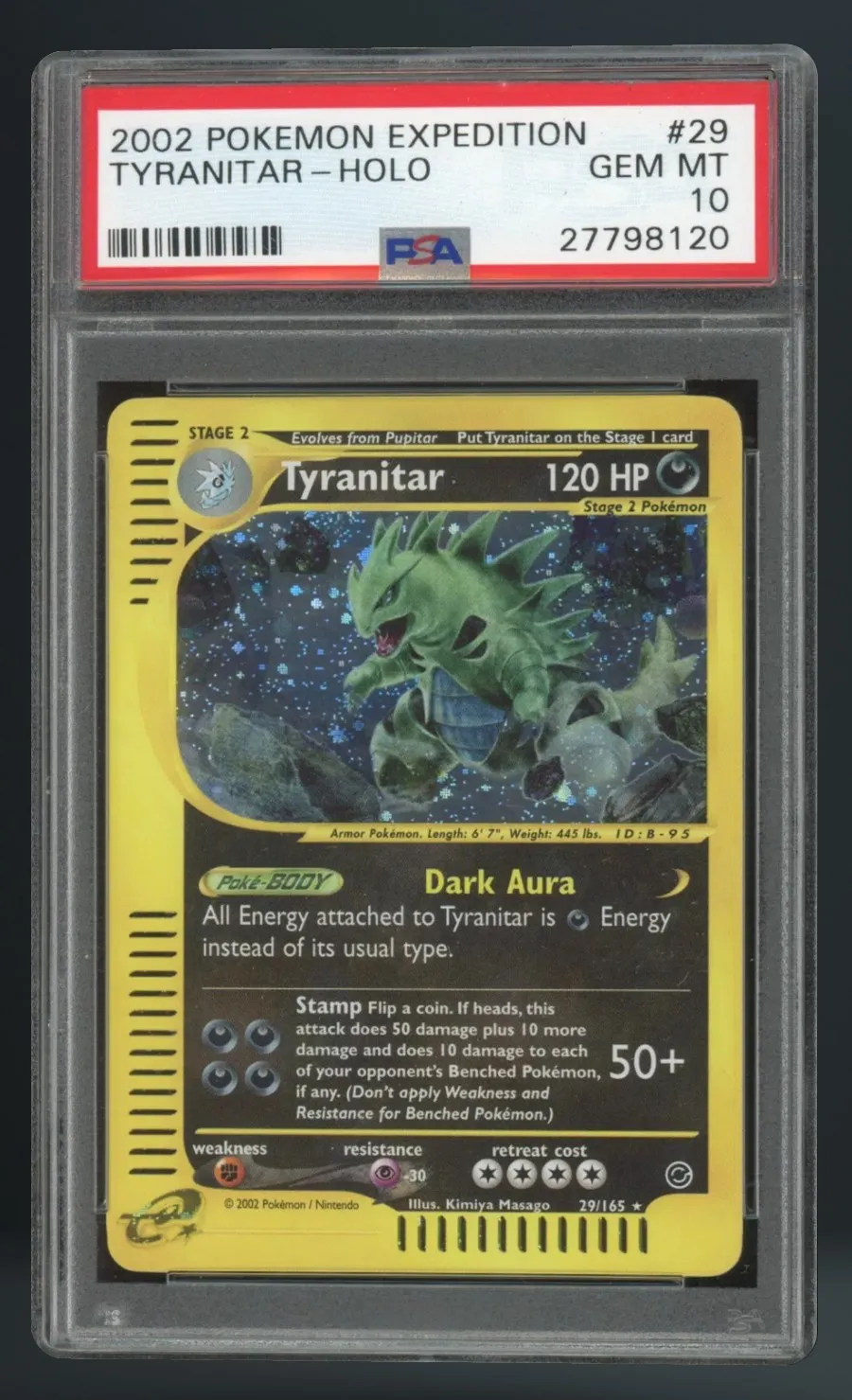 Tyranitar-Holo — PSA 10 graded slab