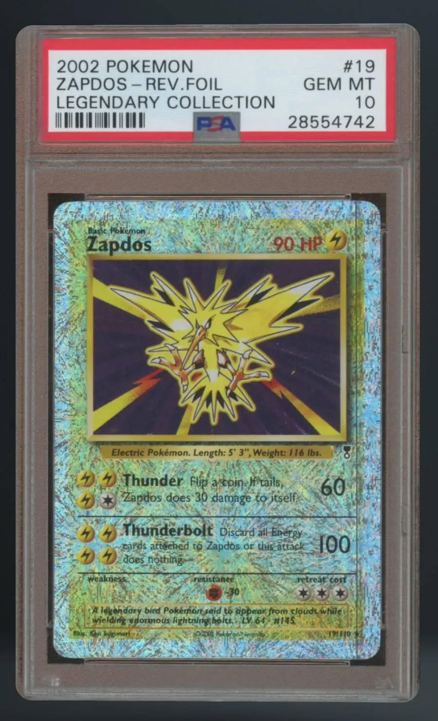 Zapdos-Rev.foil — PSA 10 graded slab