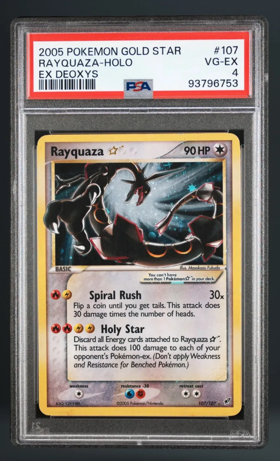 Rayquaza-Holo — PSA 4 graded slab