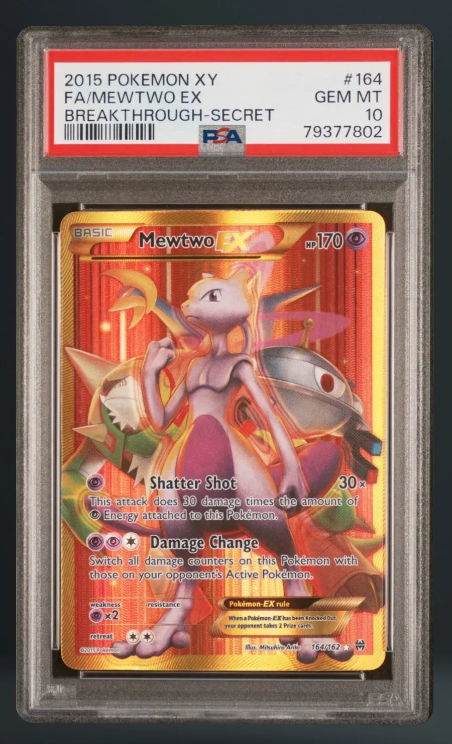 FA/Mewtwo EX — PSA 10 graded slab