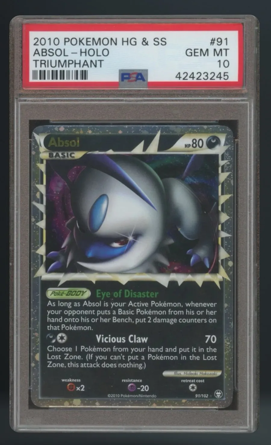 Absol-Holo — PSA 10 graded slab