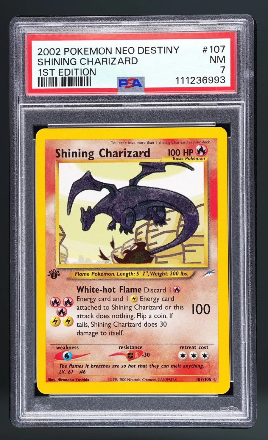 Shining Charizard — PSA 7 graded slab