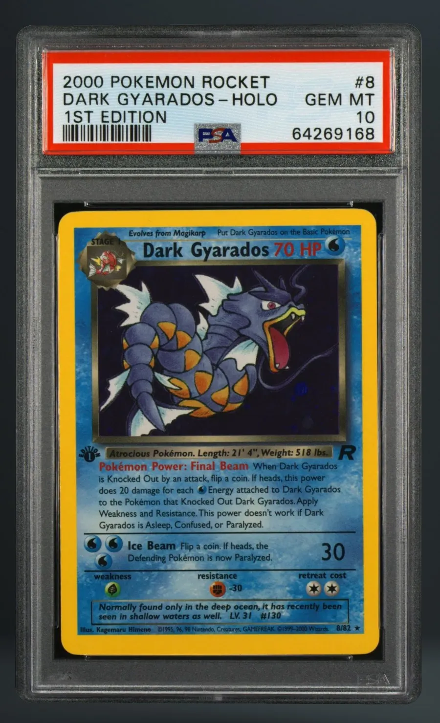 Dark Gyarados-Holo — PSA 10 graded slab