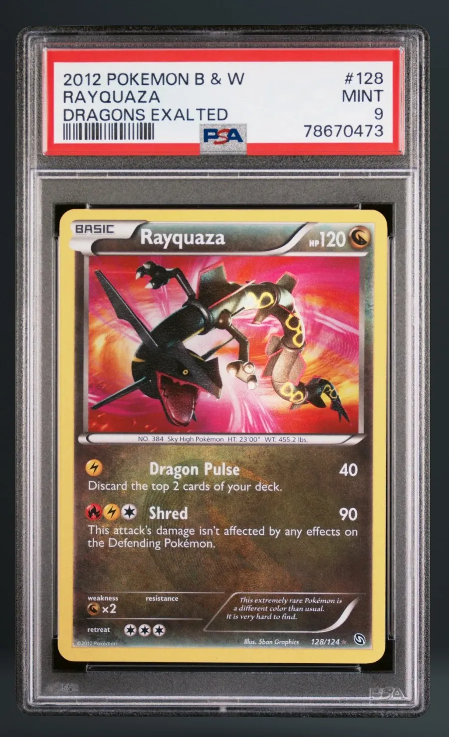 Rayquaza — PSA 9 graded slab