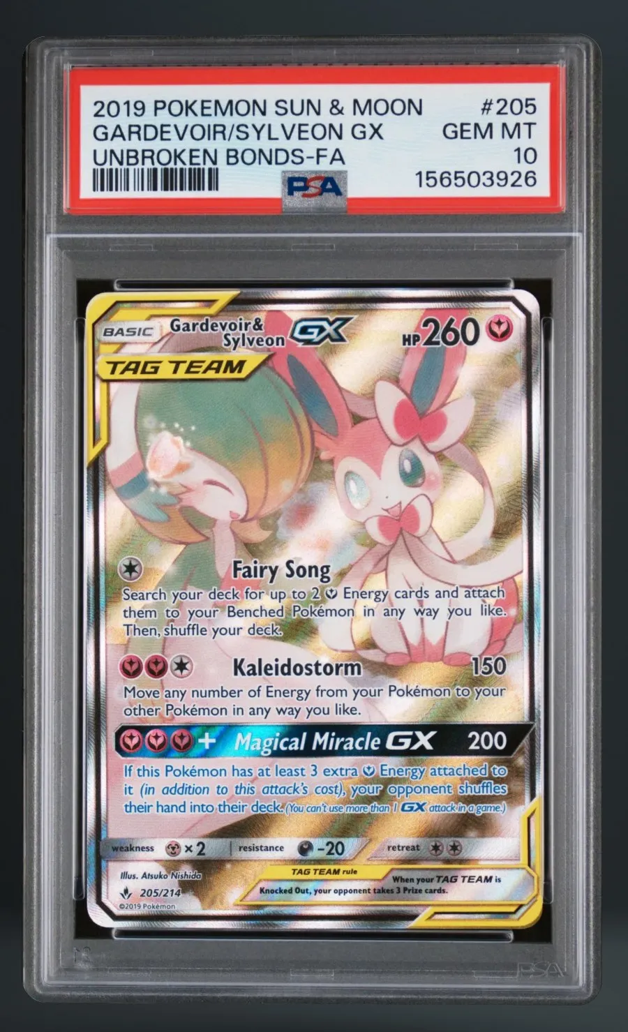 Gardevoir/Sylveon GX — PSA 10 graded slab