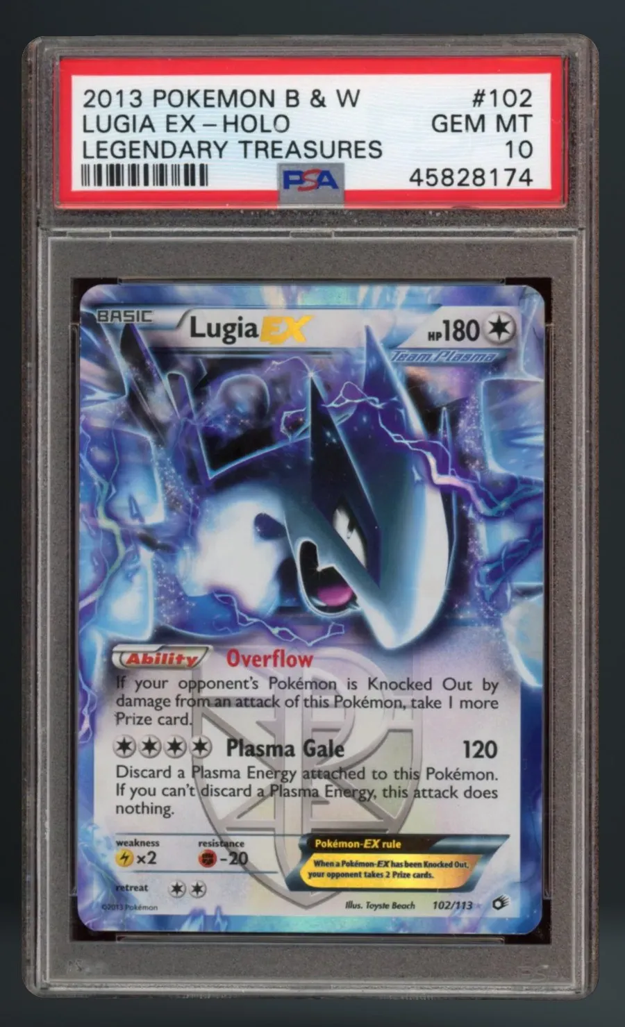 Lugia EX-Holo — PSA 10 graded slab