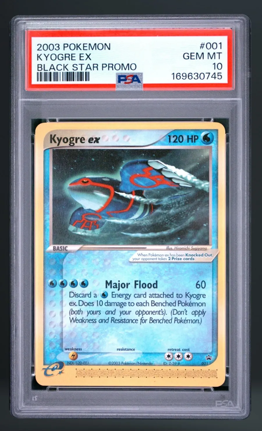 Kyogre EX — PSA 10 graded slab