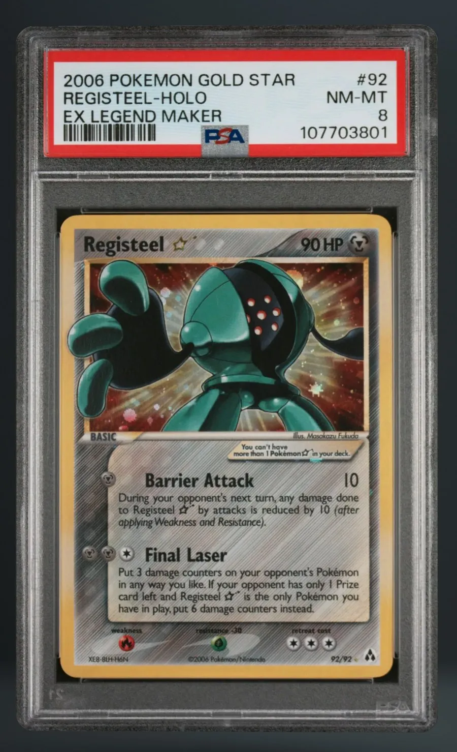 Registeel-Holo — PSA 8 graded slab