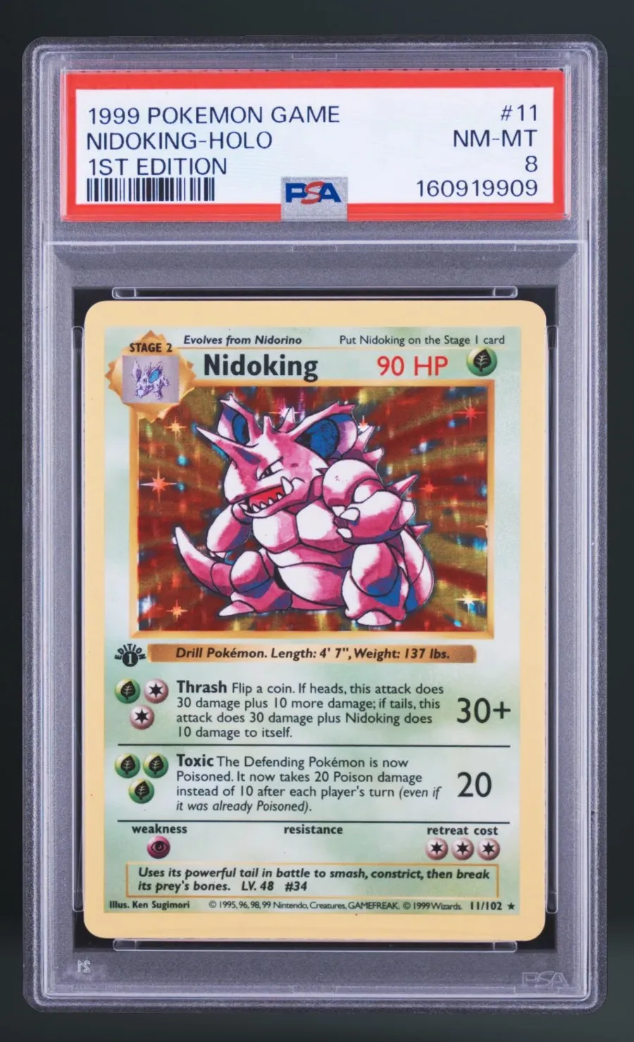 Nidoking-Holo — PSA 8 graded slab