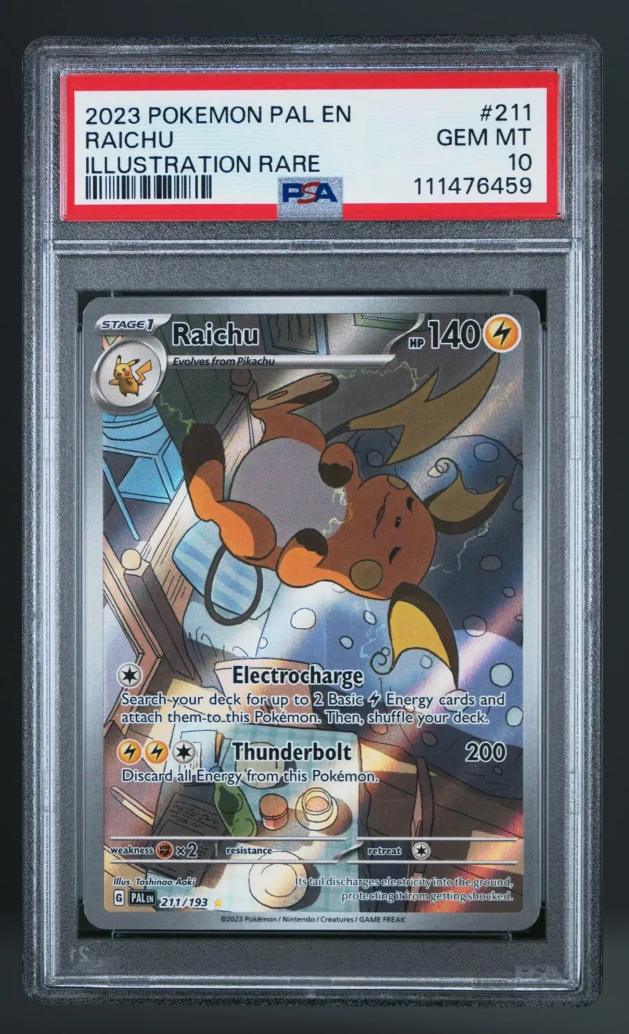 Raichu — PSA 10 graded slab