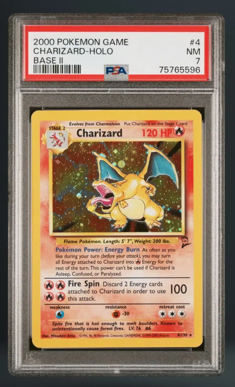 Charizard-Holo graded slab