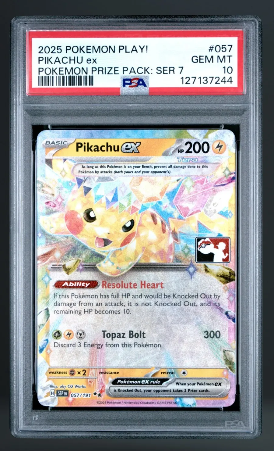 Pikachu ex — PSA 10 graded slab
