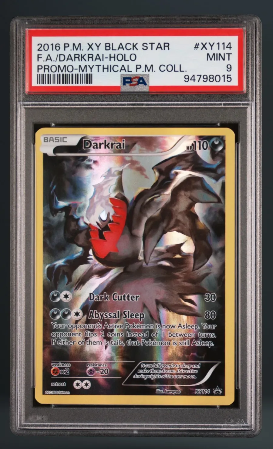 F.A./Darkrai-Holo — PSA 9 graded slab