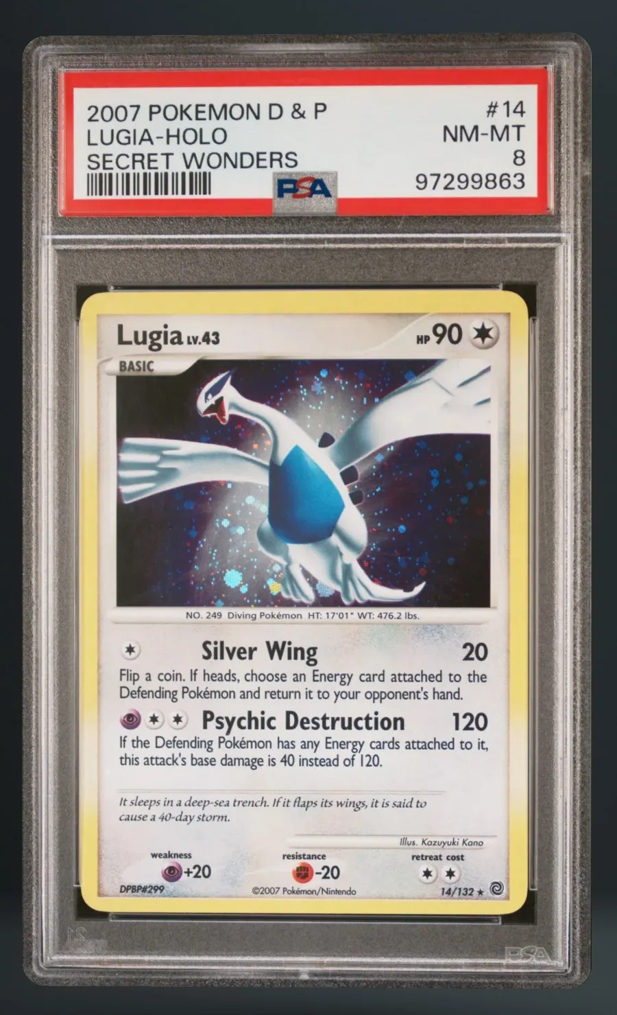 Lugia-Holo — PSA 8 graded slab