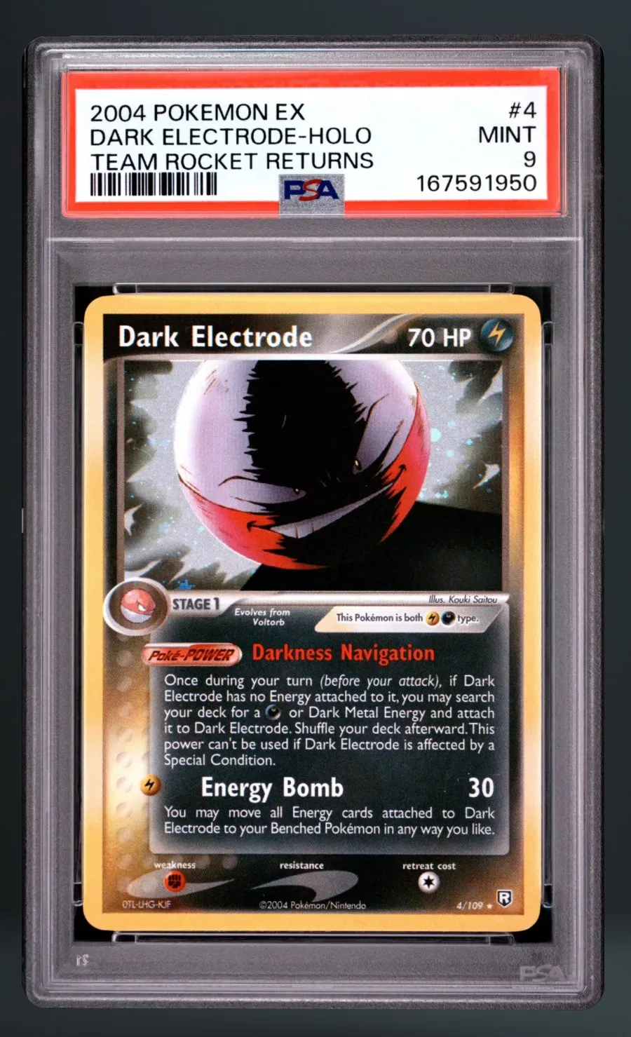 Dark Electrode-Holo — PSA 9 graded slab