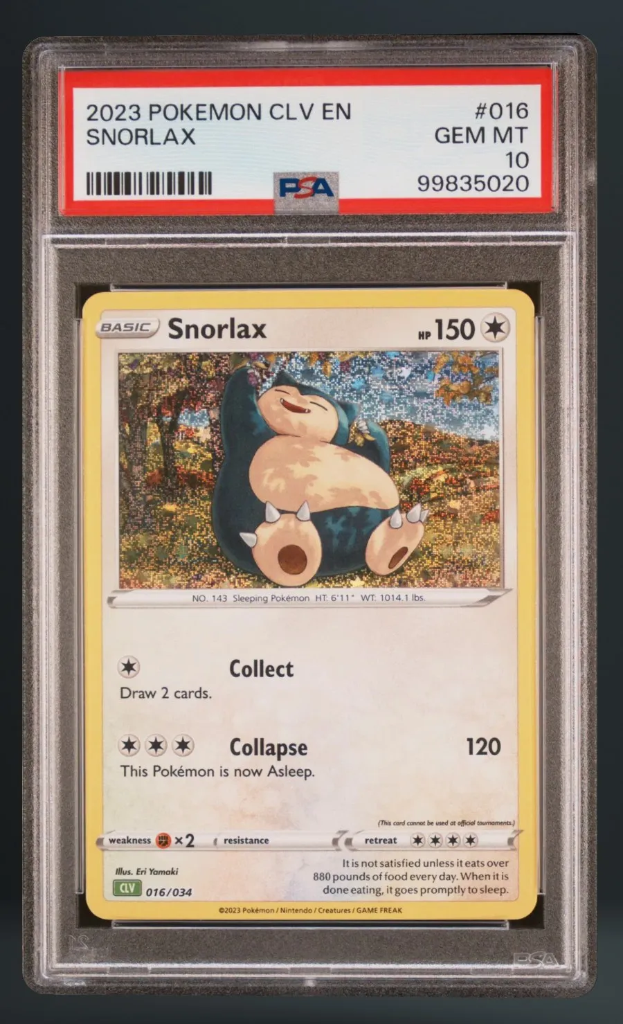 Snorlax — PSA 10 graded slab