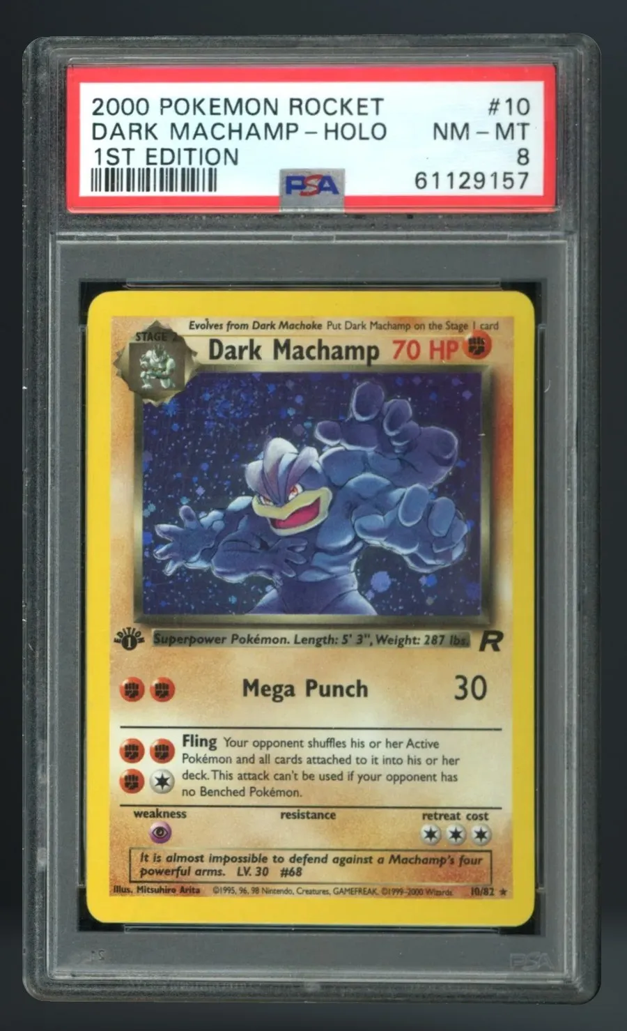 Dark Machamp-Holo — PSA 8 graded slab