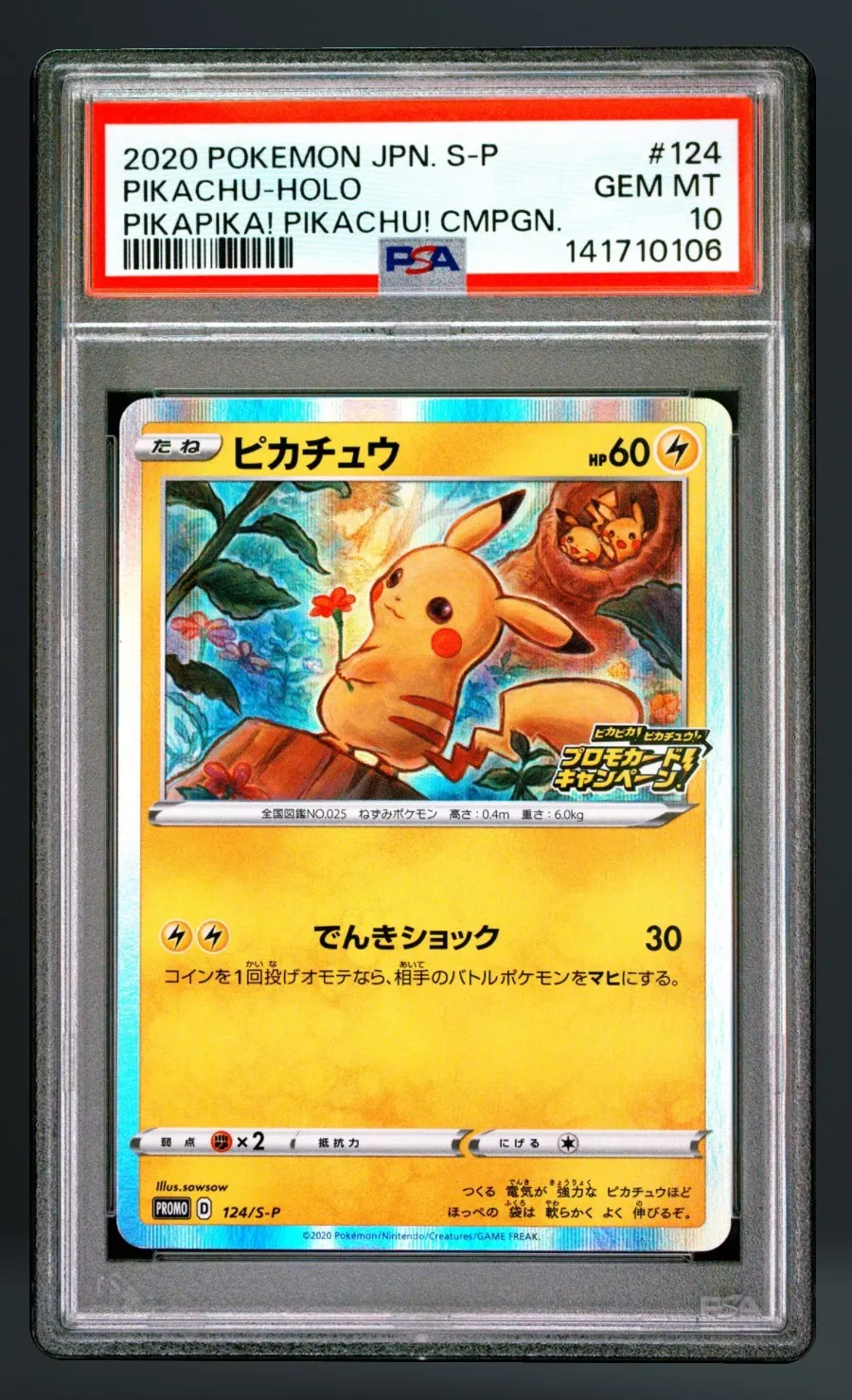 Pikachu-Holo — PSA 10 graded slab