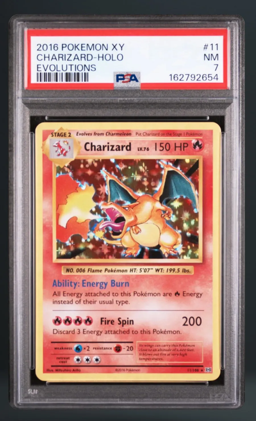 Charizard-Holo — PSA 7 graded slab