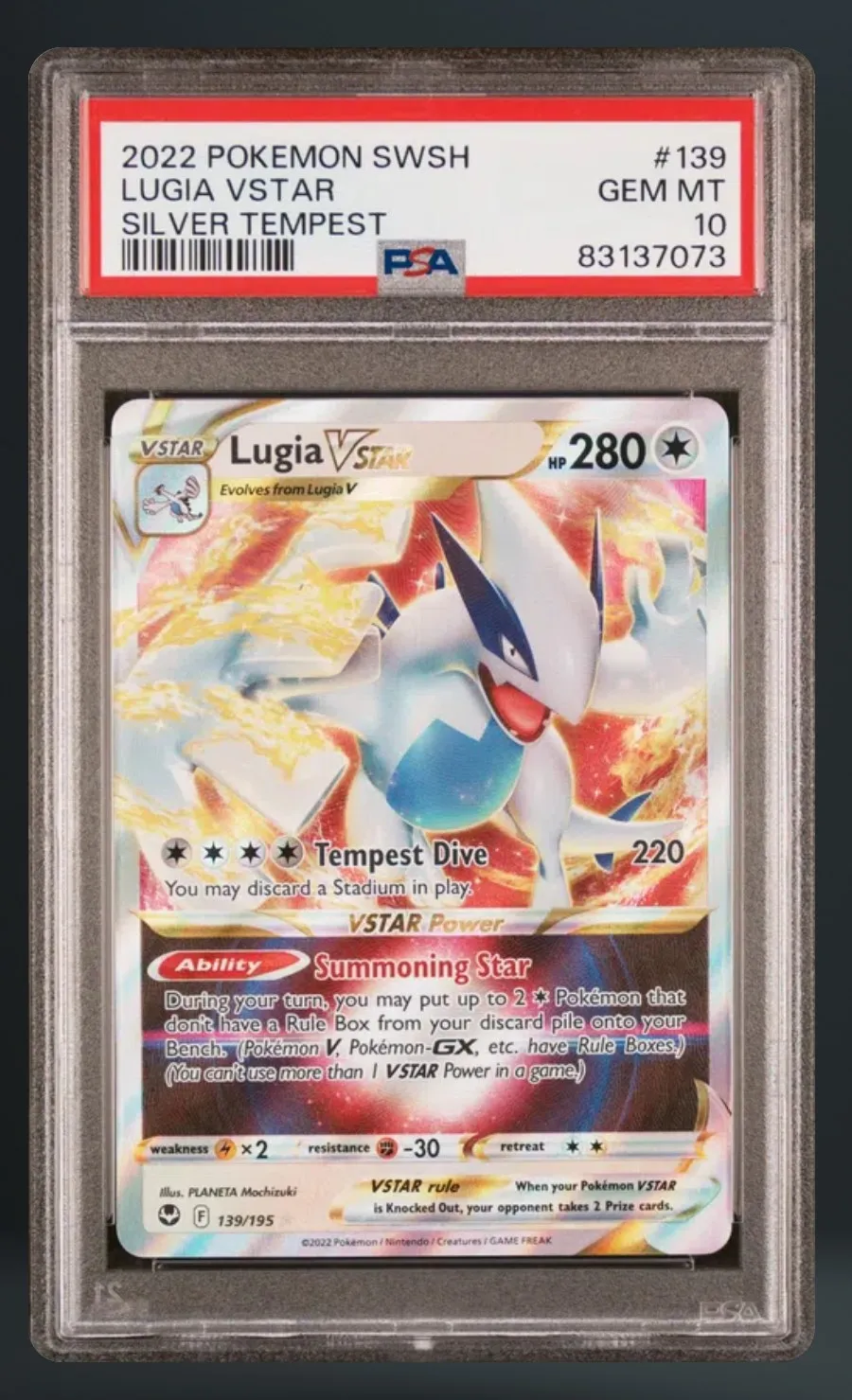Lugia VSTAR — PSA 10 graded slab