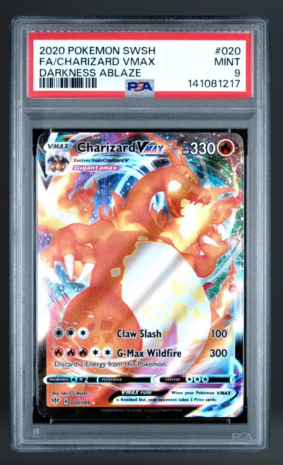 FA/Charizard VMAX — PSA 9 graded slab