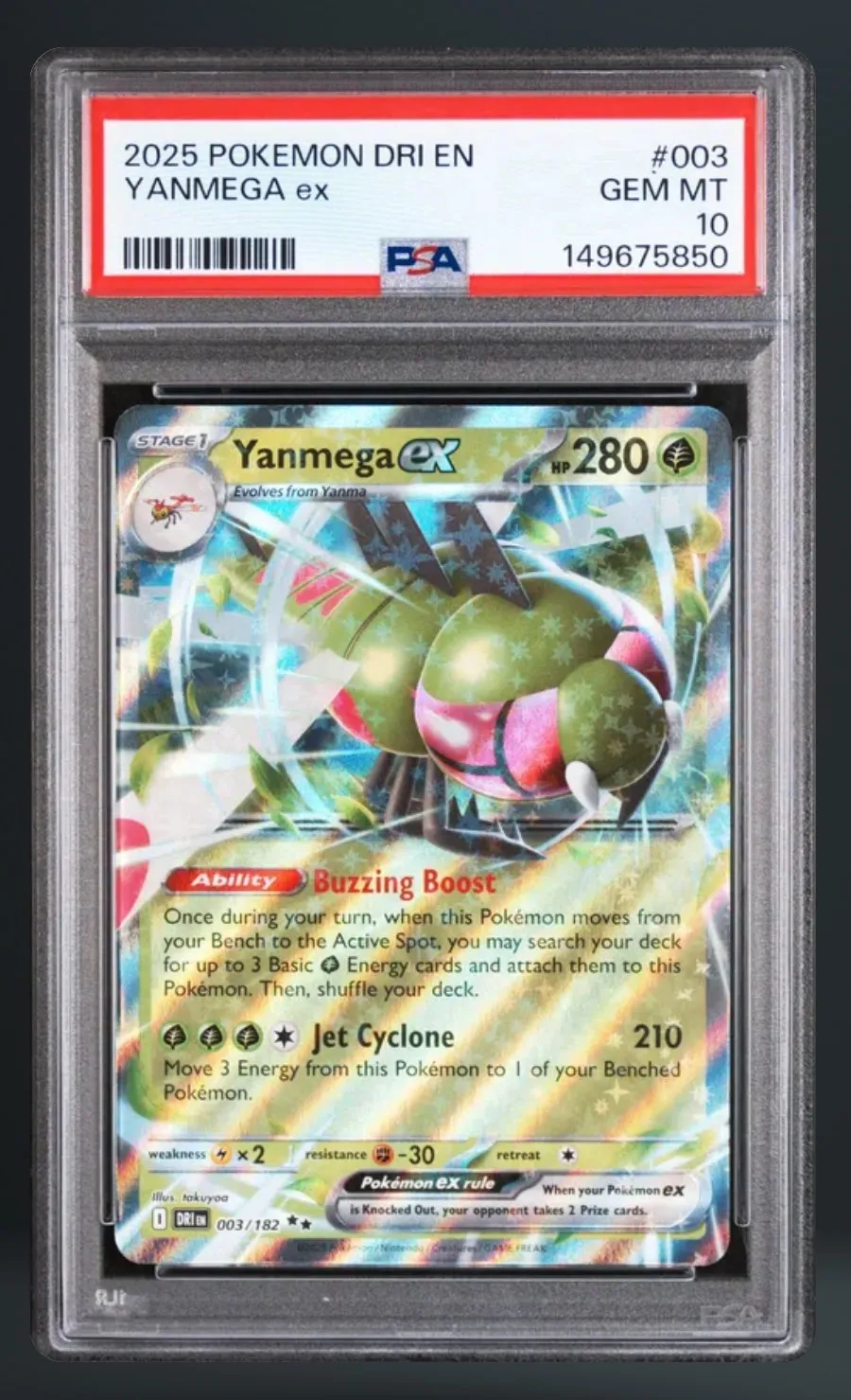 Yanmega EX — PSA 10 graded slab