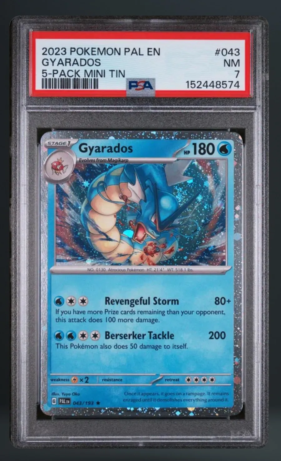 Gyarados — PSA 7 graded slab
