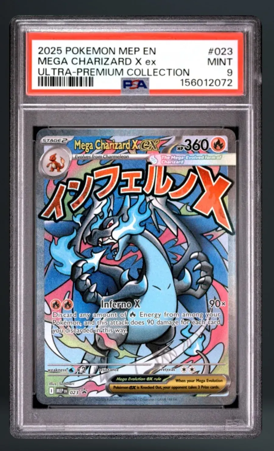 Mega Charizard X EX — PSA 9 graded slab