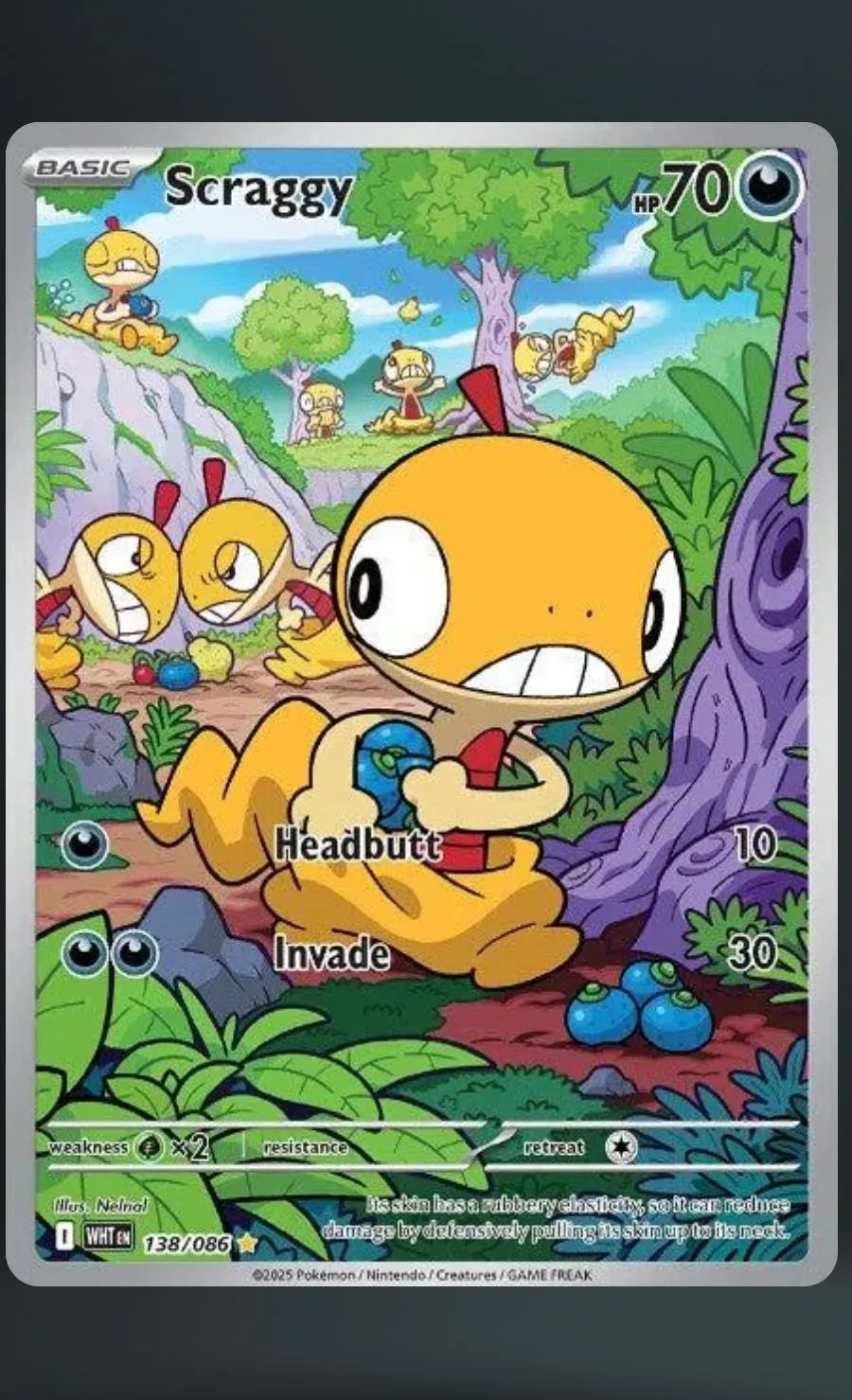 Scraggy — raw, ungraded card