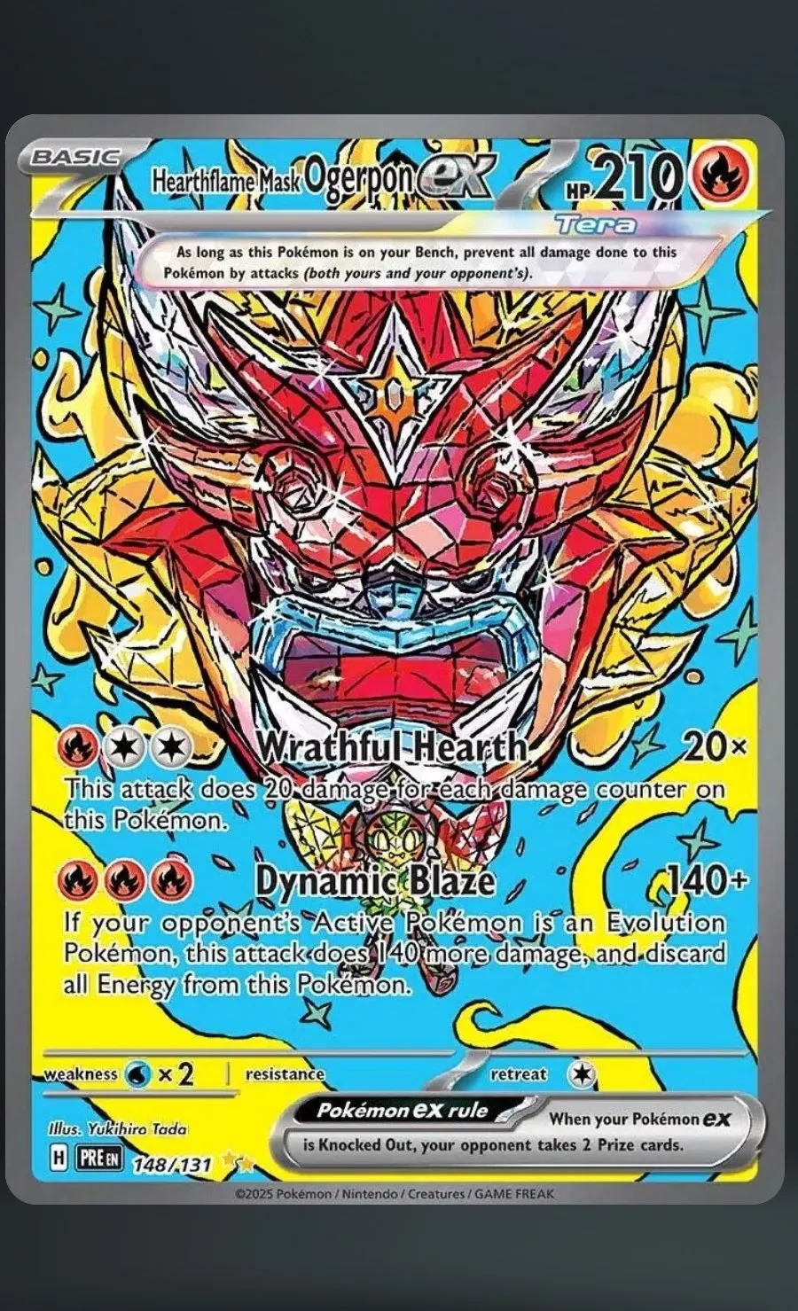 Hearthflame Mask Ogerpon EX — raw, ungraded card