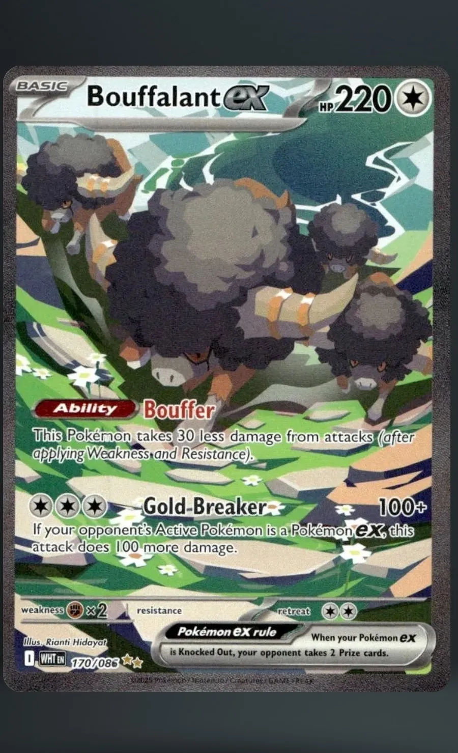 Bouffalant EX — raw, ungraded card