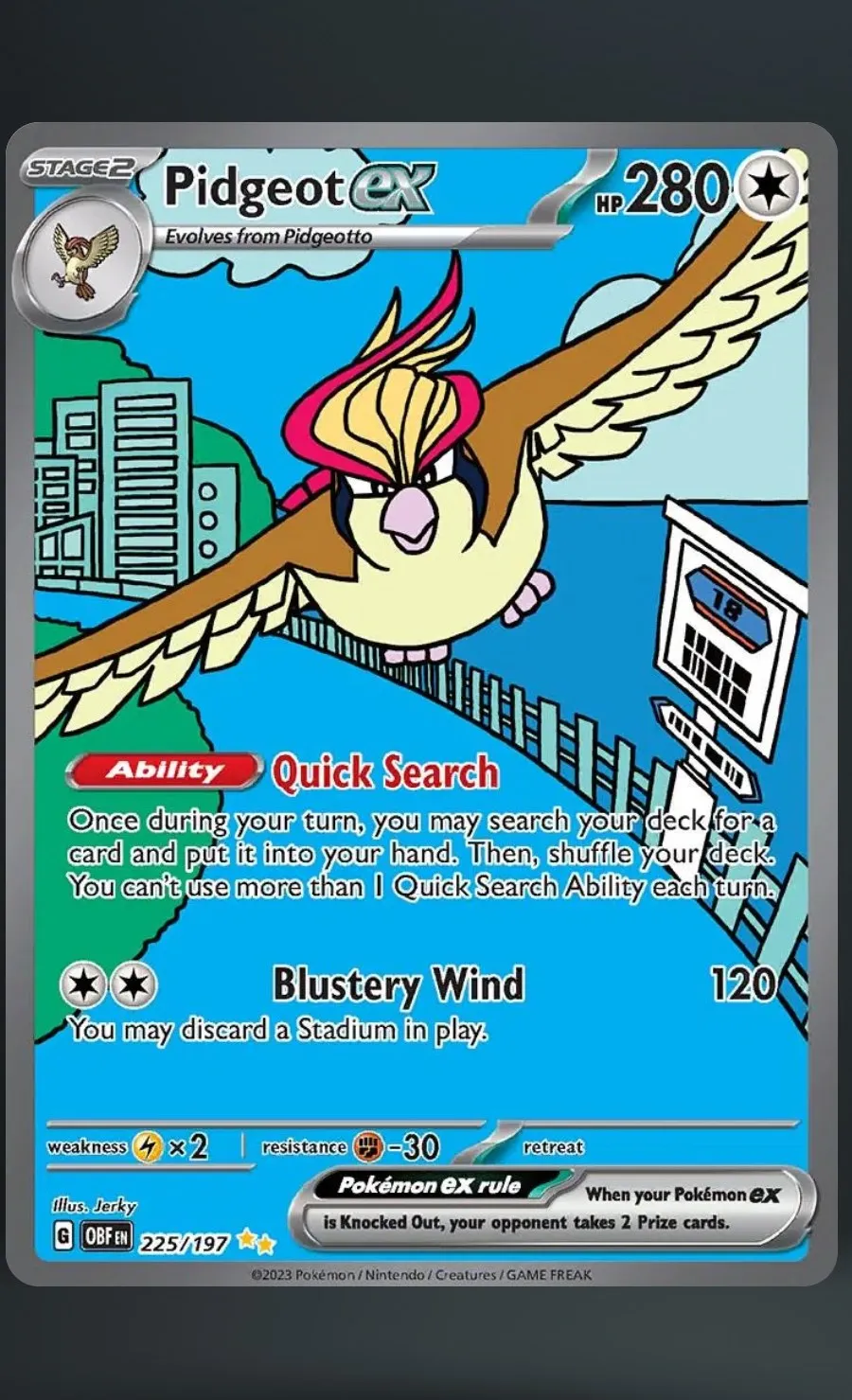 Pidgeot EX — raw, ungraded card