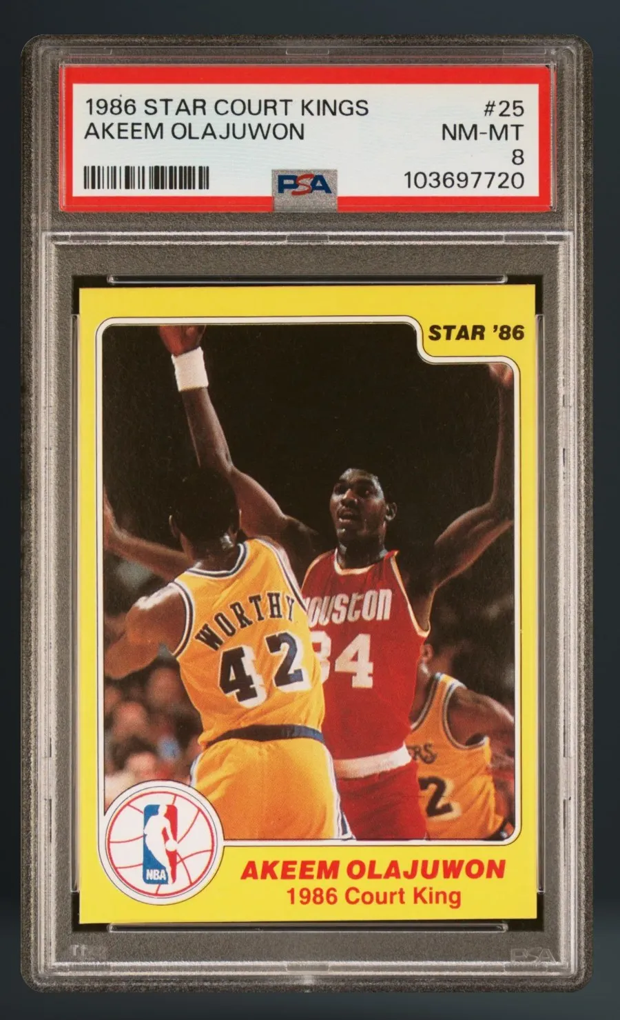 Akeem Olajuwon — PSA 8 graded slab