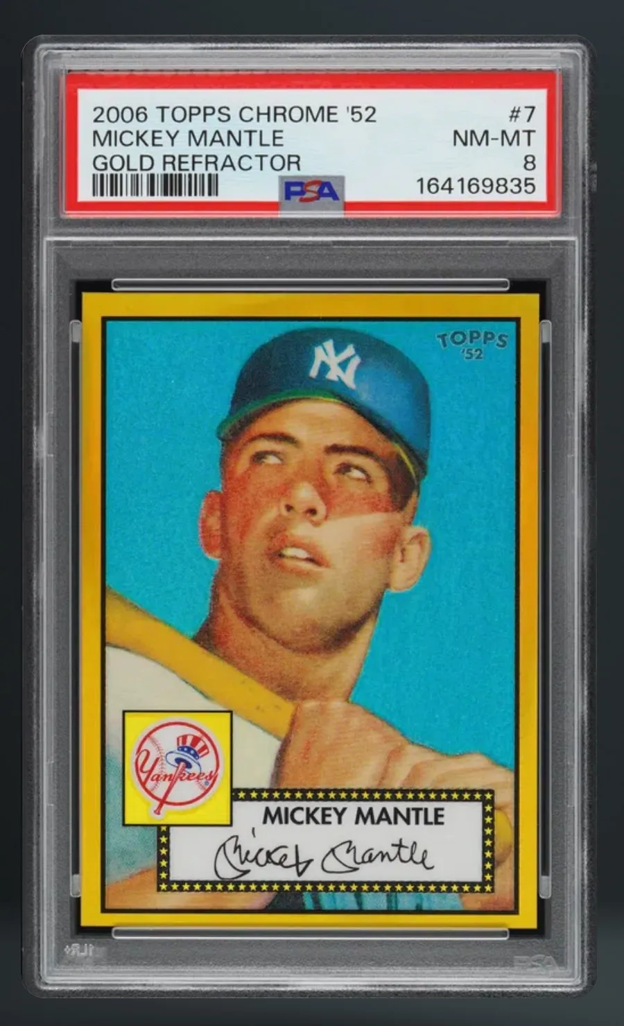 Mickey Mantle — PSA 8 graded slab